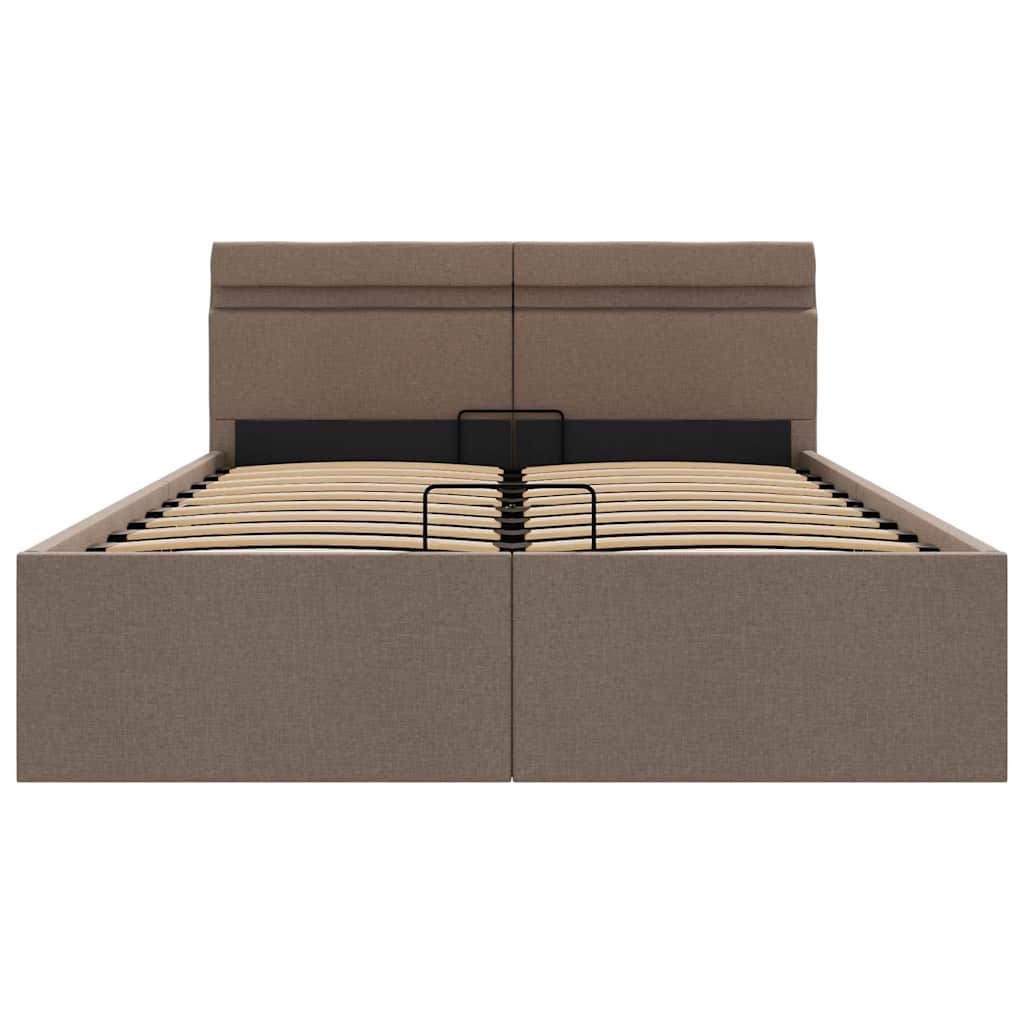 Πλαίσιο Κρεβατιού με Αποθ. Χώρο/LED Taupe 120x200 εκ. Ύφασμα - PAKOBAZAAR