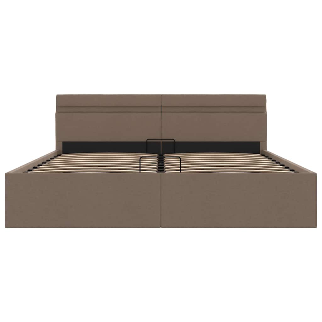 Πλαίσιο Κρεβατιού με Αποθ. Χώρο/LED Taupe 160x200 εκ. Ύφασμα - PAKOBAZAAR