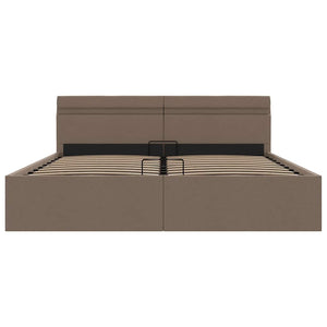 Πλαίσιο Κρεβατιού με Αποθ. Χώρο/LED Taupe 160x200 εκ. Ύφασμα - PAKOBAZAAR