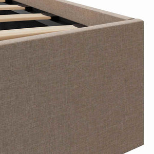 Πλαίσιο Κρεβατιού με Αποθ. Χώρο/LED Taupe 160x200 εκ. Ύφασμα - PAKOBAZAAR