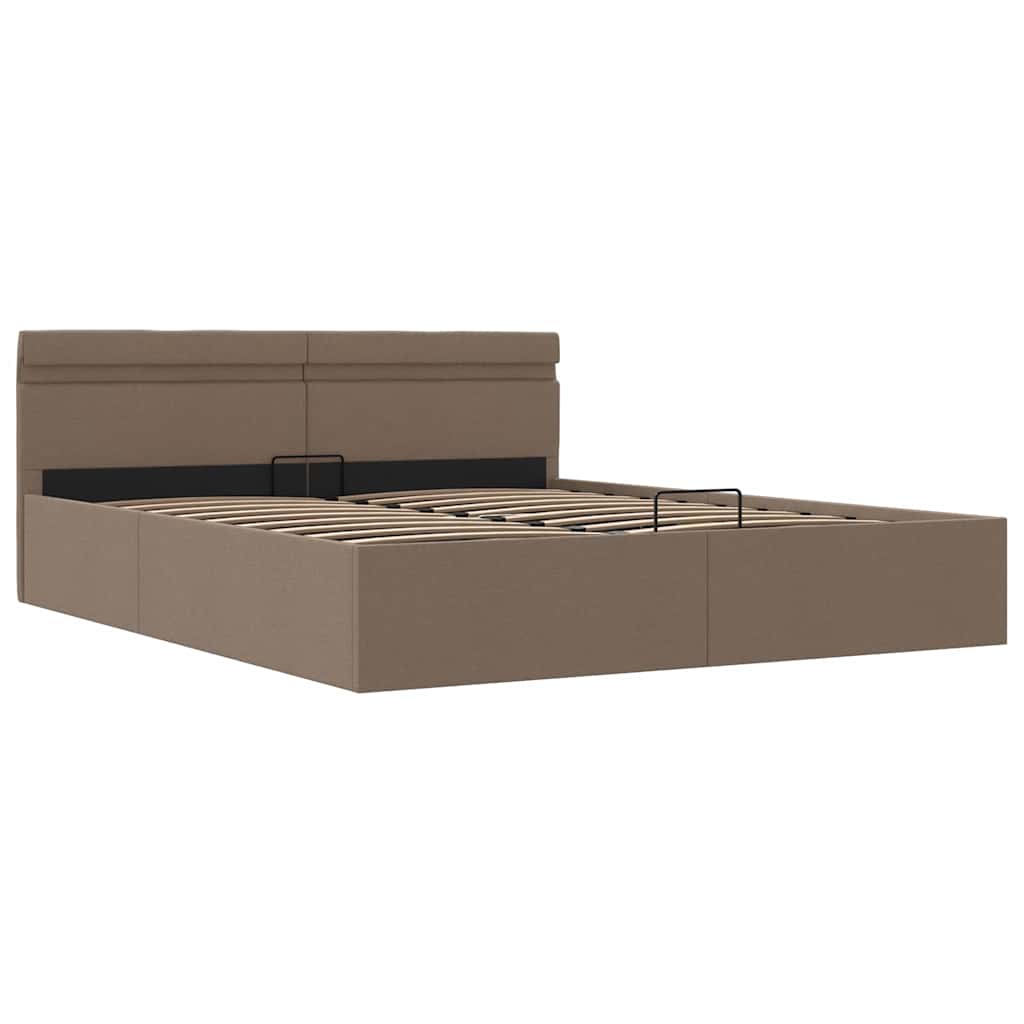 Πλαίσιο Κρεβατιού με Αποθ. Χώρο/LED Taupe 180x200 εκ. Ύφασμα - Pakobazaar
