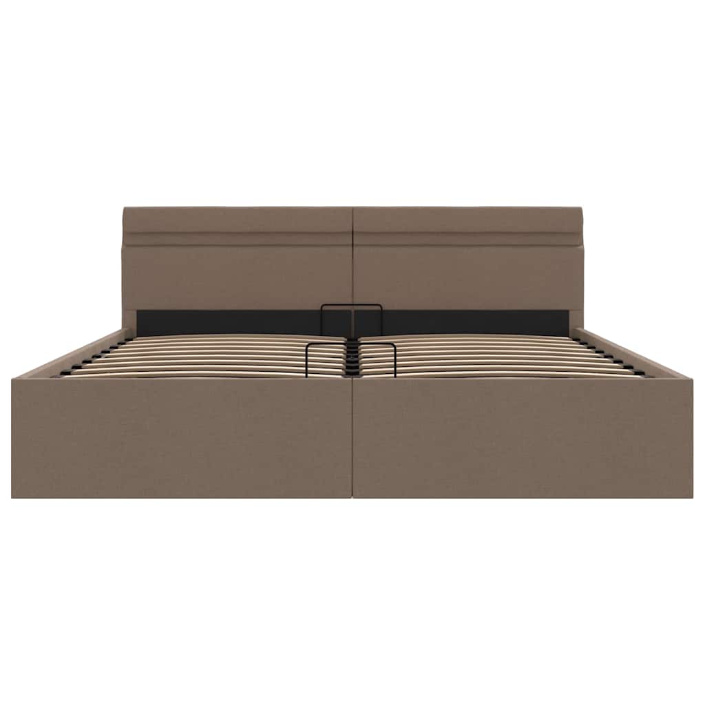 Πλαίσιο Κρεβατιού με Αποθ. Χώρο/LED Taupe 180x200 εκ. Ύφασμα - Pakobazaar