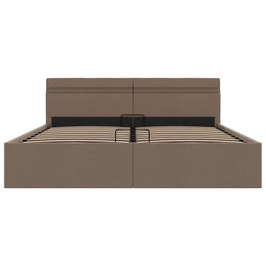 Πλαίσιο Κρεβατιού με Αποθ. Χώρο/LED Taupe 180x200 εκ. Ύφασμα - Pakobazaar