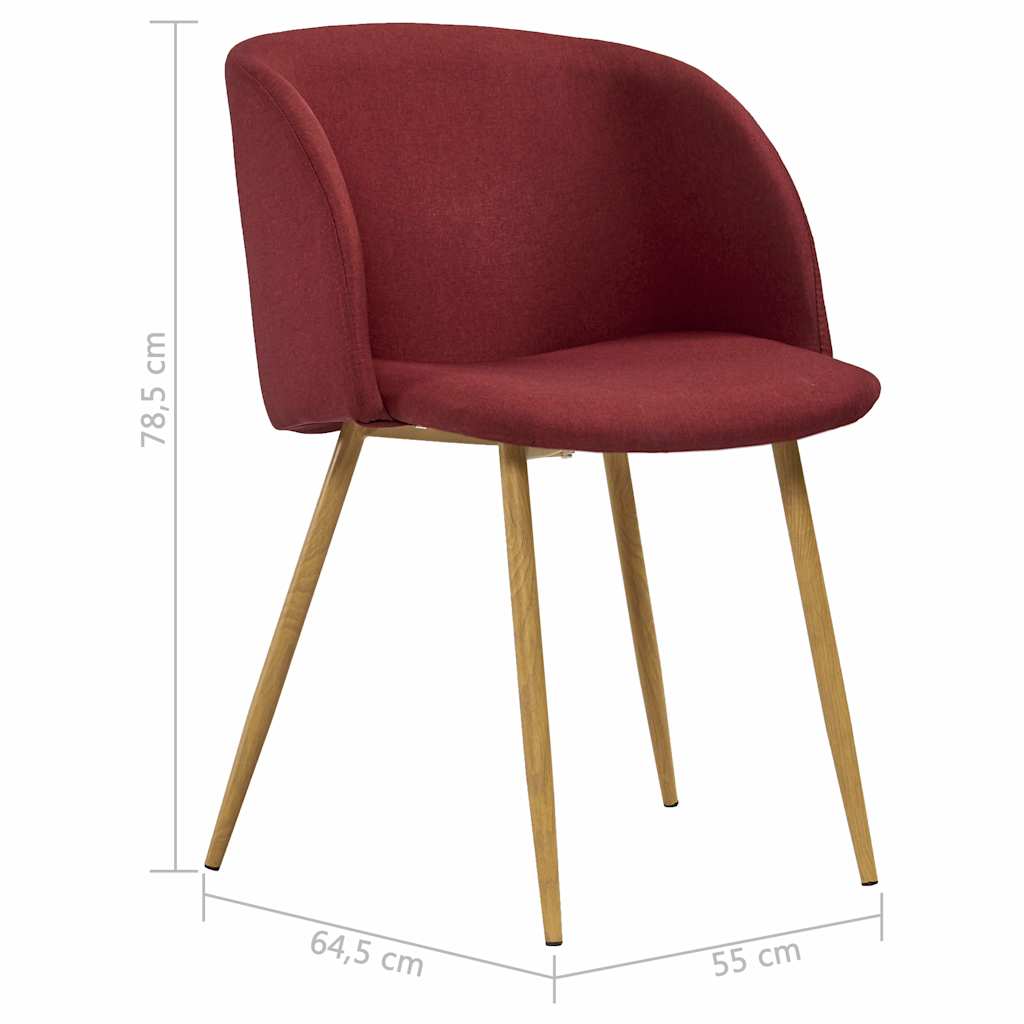 Καρέκλες Τραπεζαρίας 4 τεμ. Μπορντό Υφασμάτινες