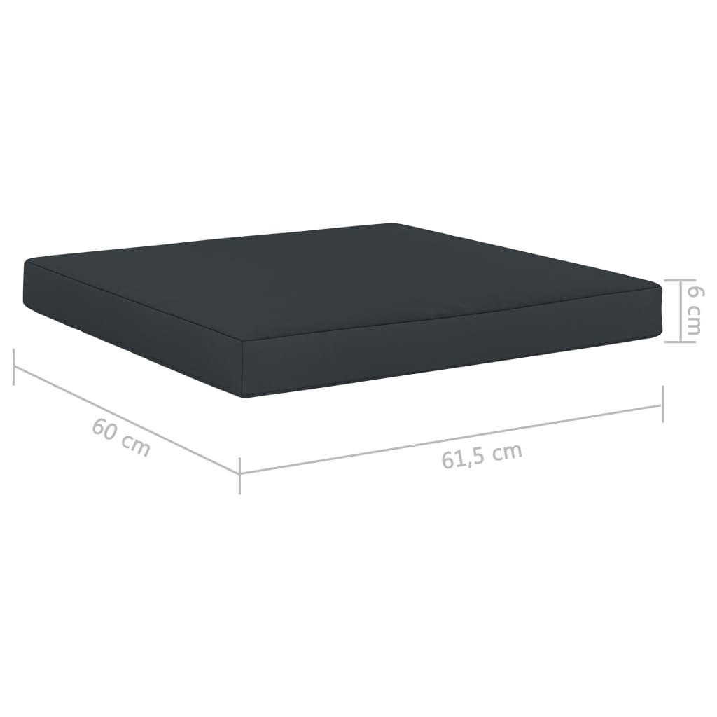 Μαξιλάρα Δαπέδου / Παλέτας Ανθρακί 60 x 61,5 x 6 εκ. Υφασμάτινη