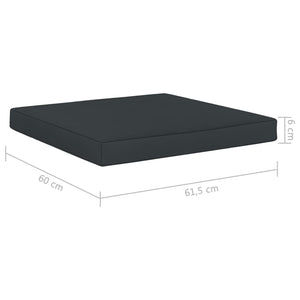 Μαξιλάρα Δαπέδου / Παλέτας Ανθρακί 60 x 61,5 x 6 εκ. Υφασμάτινη