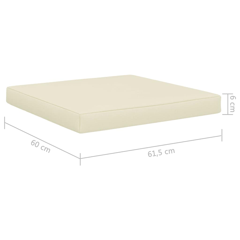Μαξιλάρα Δαπέδου / Παλέτας Κρεμ 60 x 61,5 x 6 εκ. Υφασμάτινη