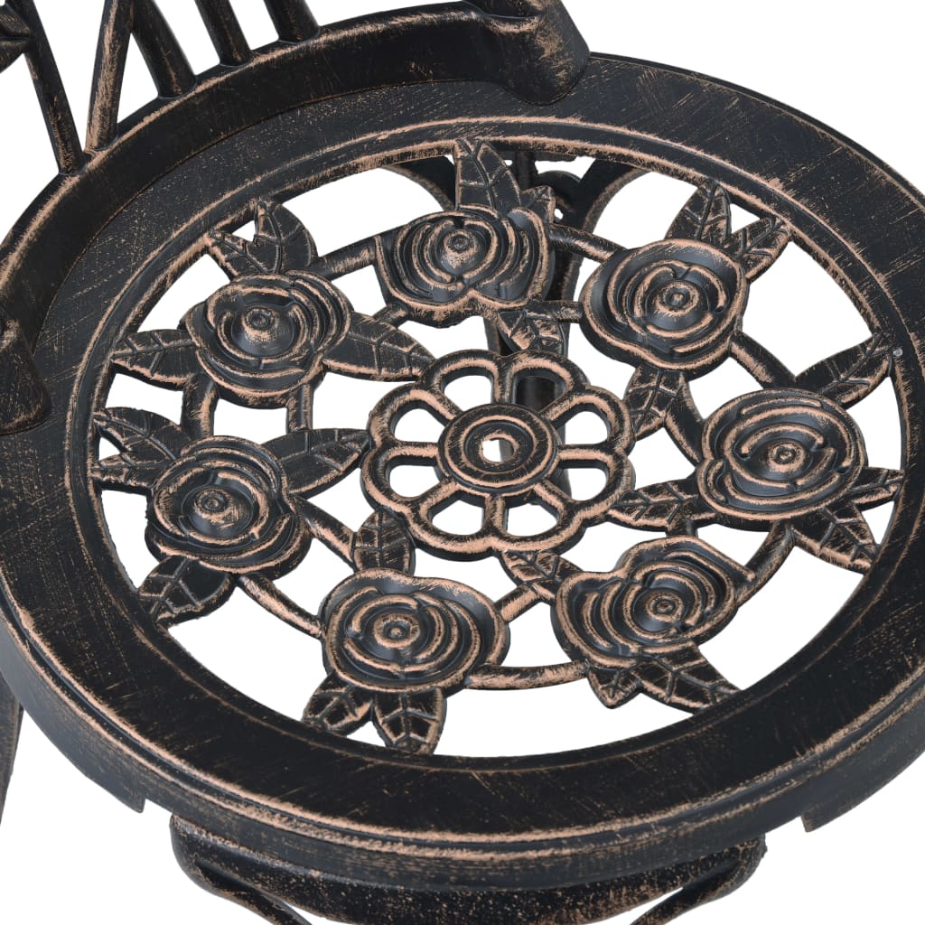 Καρέκλες Bistro 2 τεμ. Μπρονζέ από Χυτό Αλουμίνιο - Pakobazaar