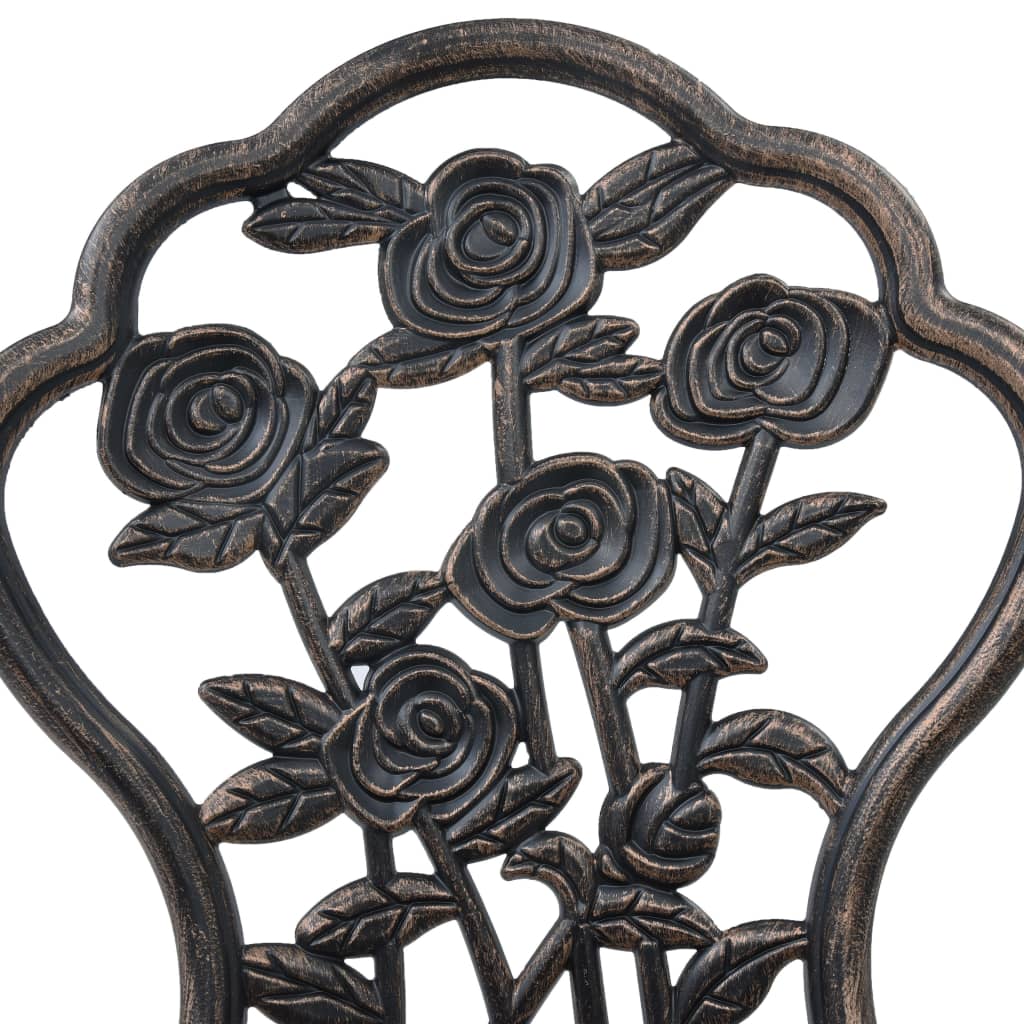 Καρέκλες Bistro 2 τεμ. Μπρονζέ από Χυτό Αλουμίνιο - Pakobazaar