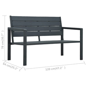 Παγκάκι Κήπου Γκρι με Όψη Ξύλου 120 εκ. από HDPE - Pakobazaar