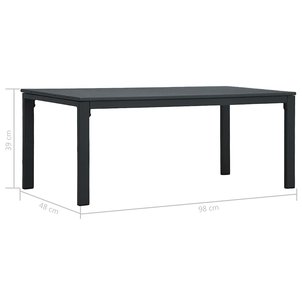 Τραπεζάκι Σαλονιού Γκρι 98 x 48 x 39 από HDPE με Όψη Ξύλου