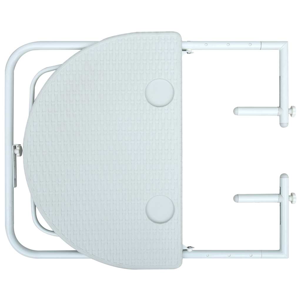 Τραπέζι Μπαλκονιού Κρεμαστό Λευκό 60x64x83,5 εκ. Πλαστικό Ρατάν - Pakobazaar