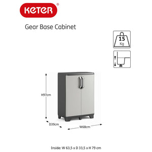 Keter Ντουλάπι Αποθήκευσης Χαμηλό Gear Μαύρο / Γκρι 97 εκ.