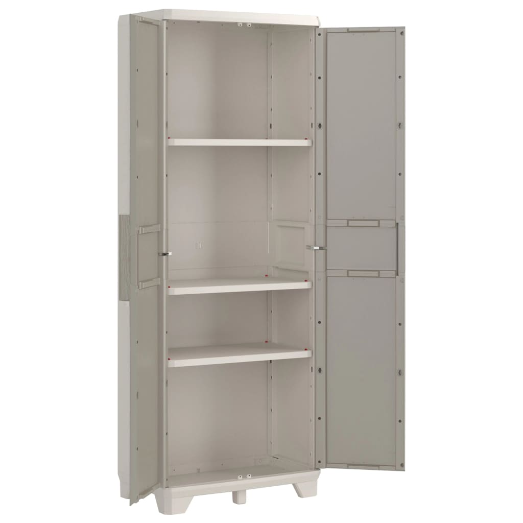 Keter Ντουλάπα Αποθήκευσης με Ράφια Wood Grain Κρεμ/Taupe 182 εκ. - Pakobazaar