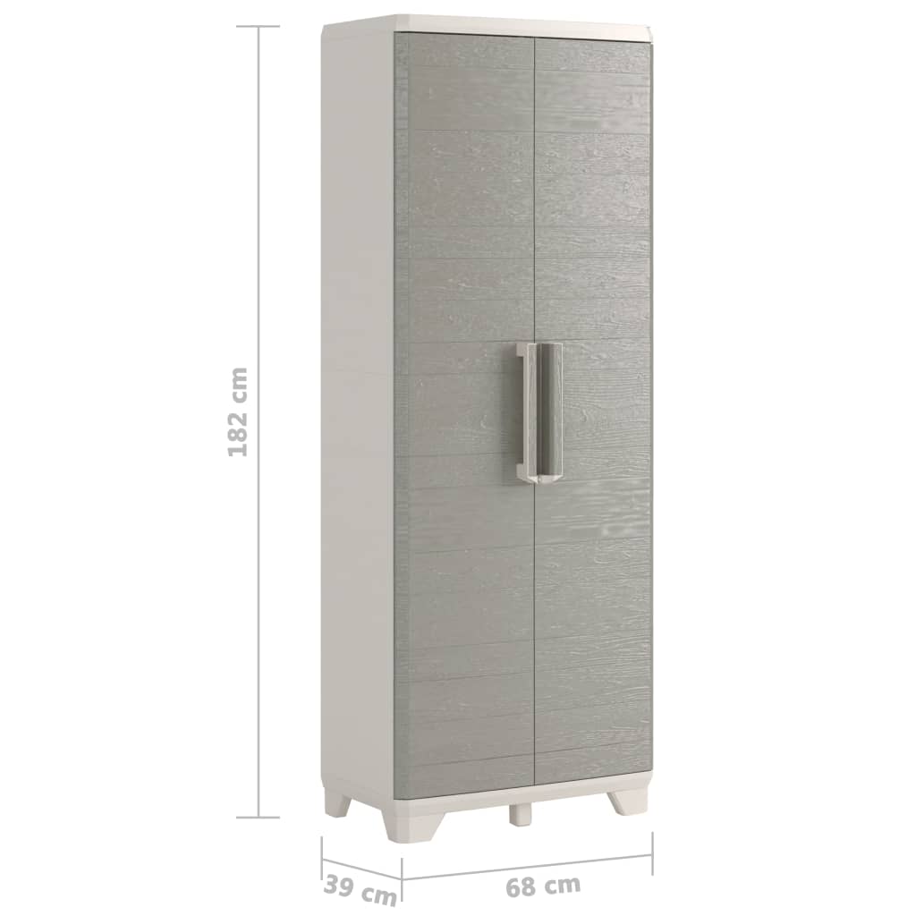Keter Ντουλάπα Αποθήκευσης με Ράφια Wood Grain Κρεμ/Taupe 182 εκ. - Pakobazaar
