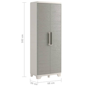 Keter Ντουλάπα Αποθήκευσης με Ράφια Wood Grain Κρεμ/Taupe 182 εκ. - Pakobazaar
