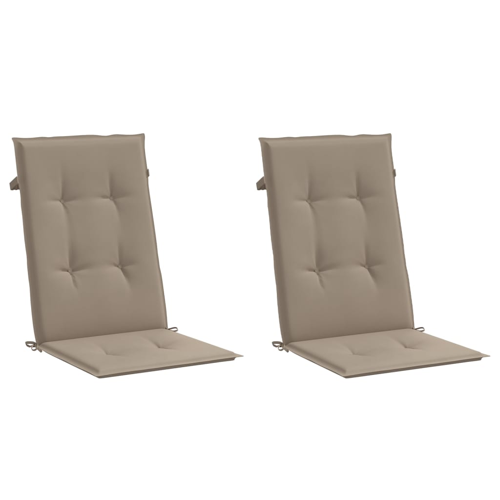 Μαξιλάρια Καρέκλας Κήπου με Πλάτη 2 τεμ. Taupe 120x50x3 εκ.
