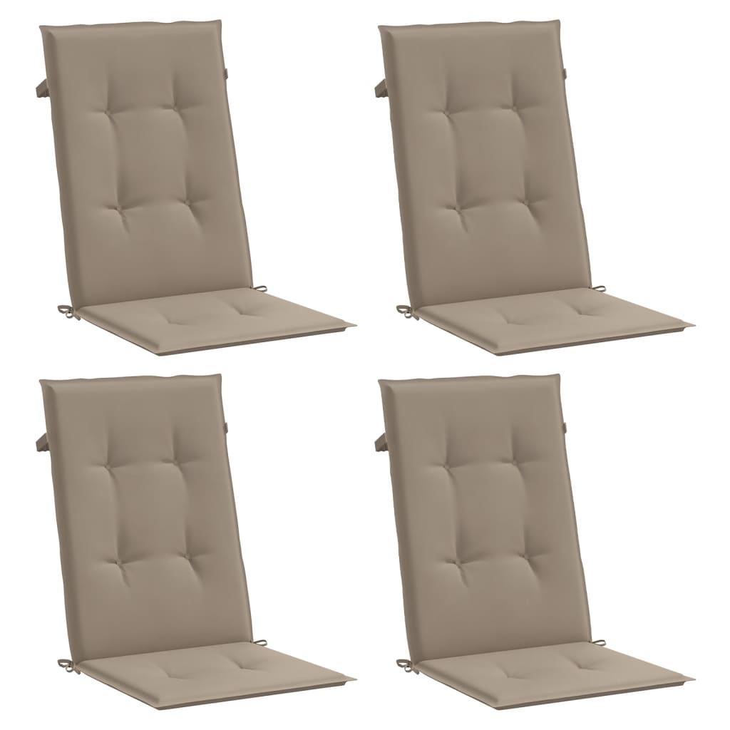 Μαξιλάρια Καρέκλας Κήπου με Πλάτη 4 τεμ. Taupe 120x50x3 εκ.