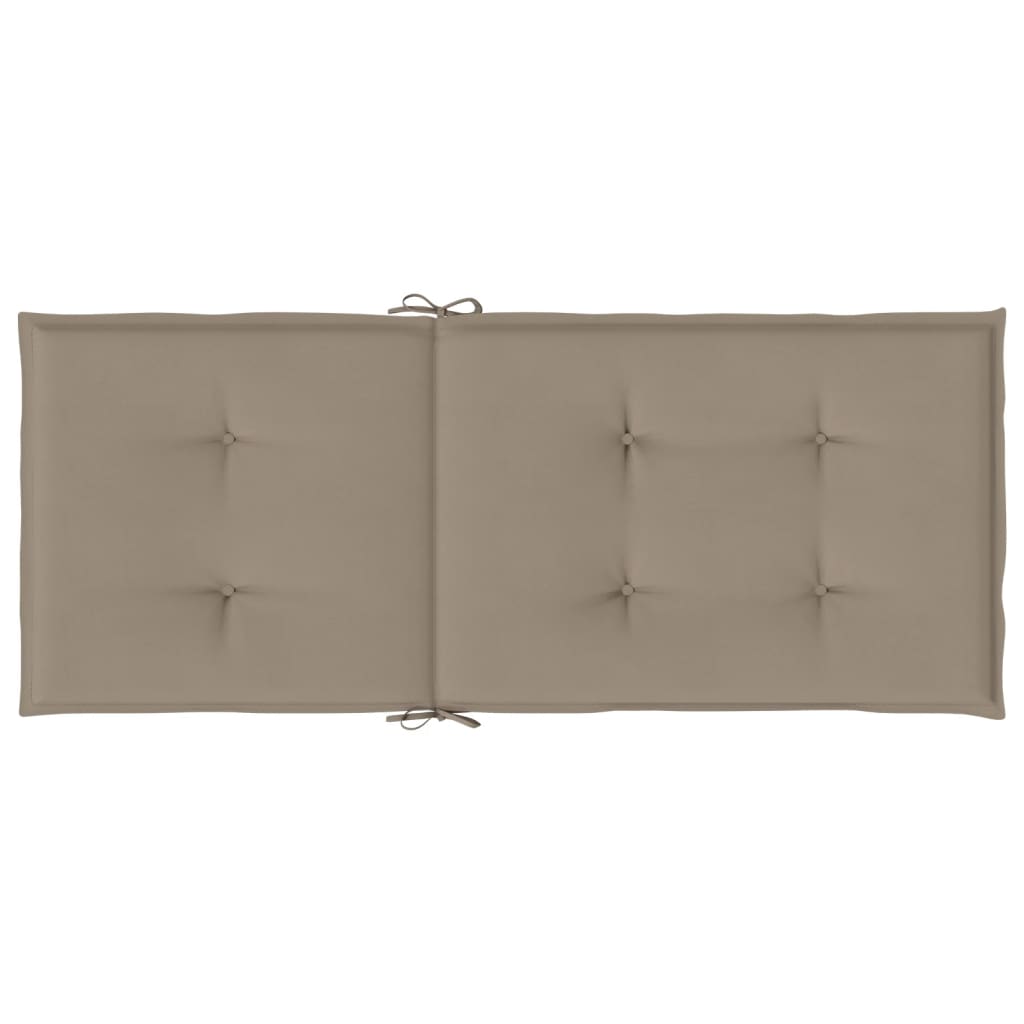 Μαξιλάρια Καρέκλας Κήπου με Πλάτη 4 τεμ. Taupe 120x50x3 εκ.