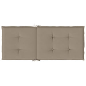 Μαξιλάρια Καρέκλας Κήπου με Πλάτη 4 τεμ. Taupe 120x50x3 εκ.