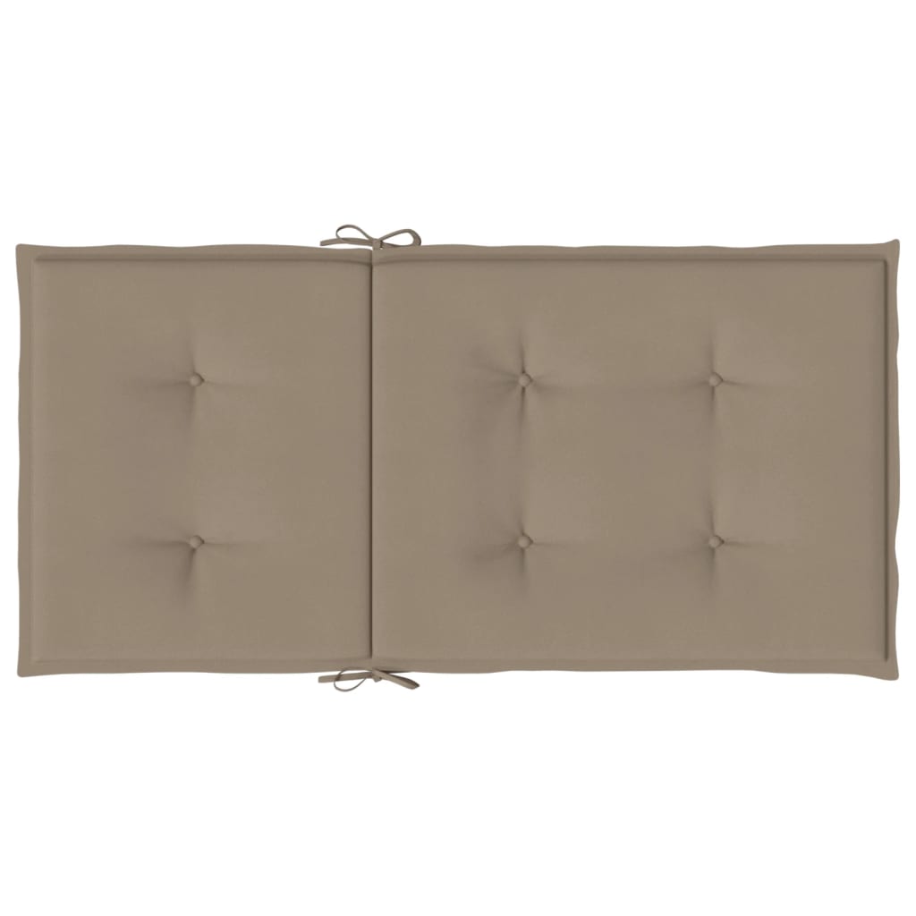 Μαξιλάρια Καρέκλας Κήπου με Πλάτη 2 τεμ. Taupe 100x50x3 εκ.
