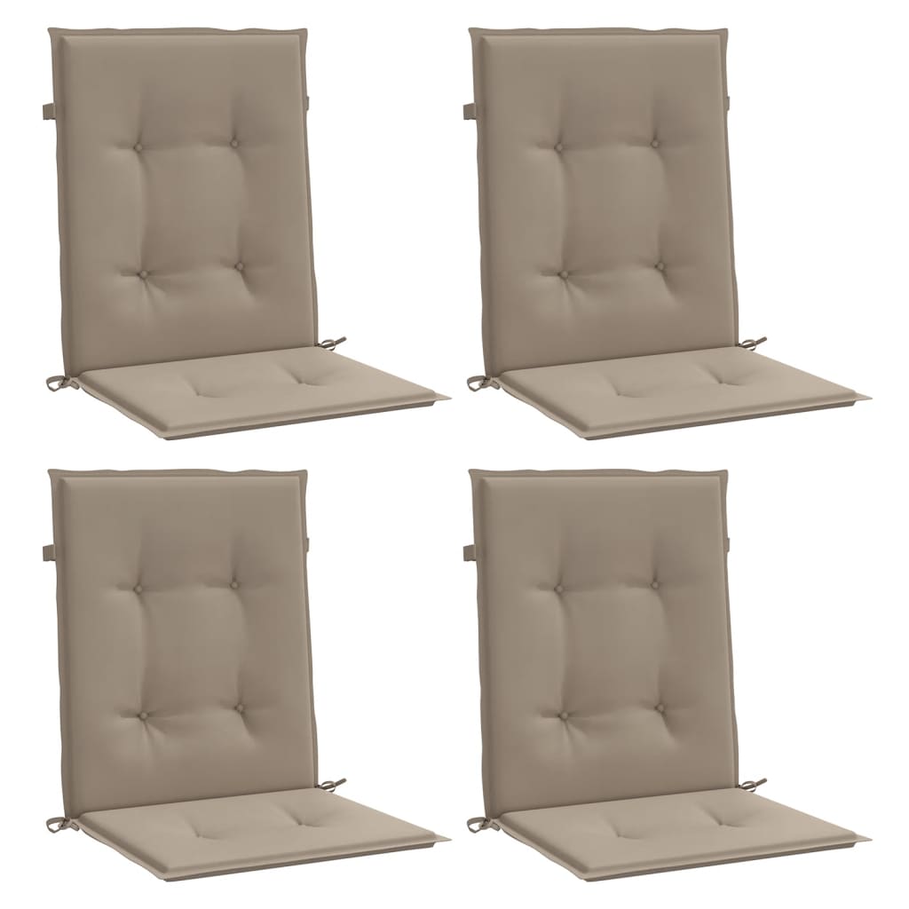 Μαξιλάρια Καρέκλας Κήπου με Πλάτη 4 τεμ. Taupe 100x50x3 εκ.