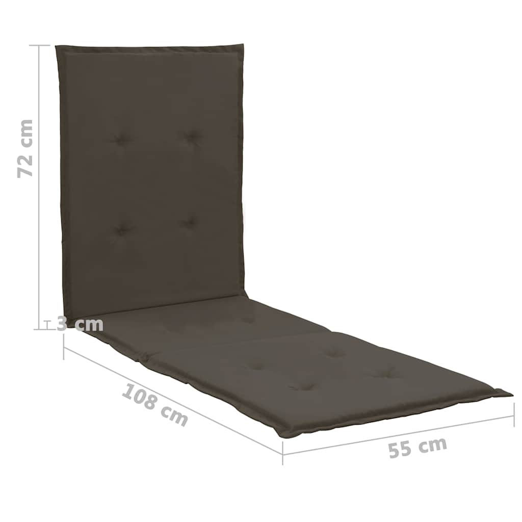 Μαξιλάρι Ξαπλώστρας Ανθρακί 180 x 55 x 3 εκ.