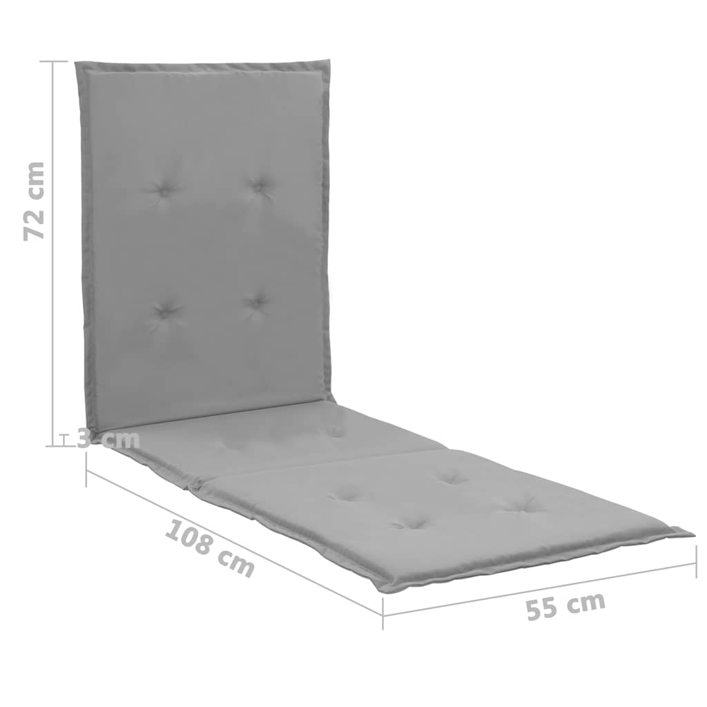 Μαξιλάρι Ξαπλώστρας Γκρι 180 x 55 x 3 εκ.