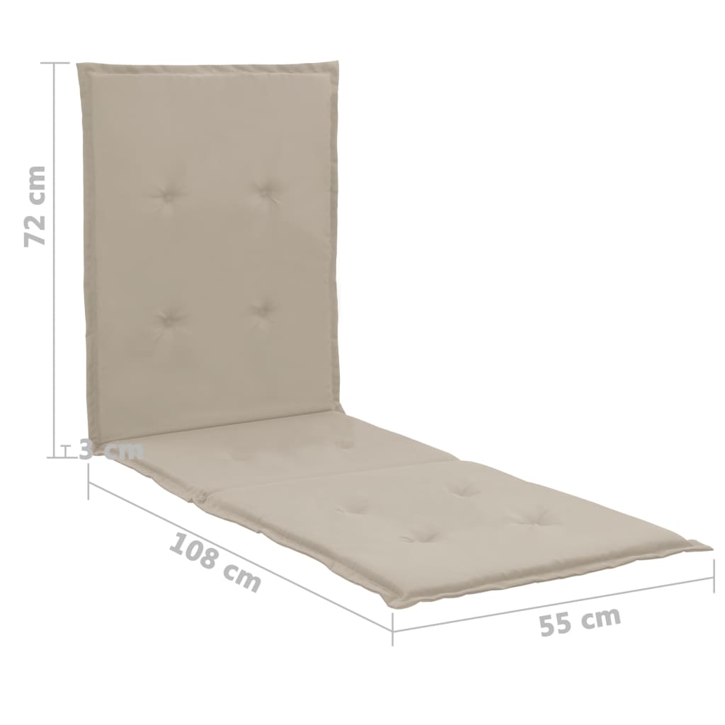 Μαξιλάρι Ξαπλώστρας Κρεμ 180 x 55 x 3 εκ.