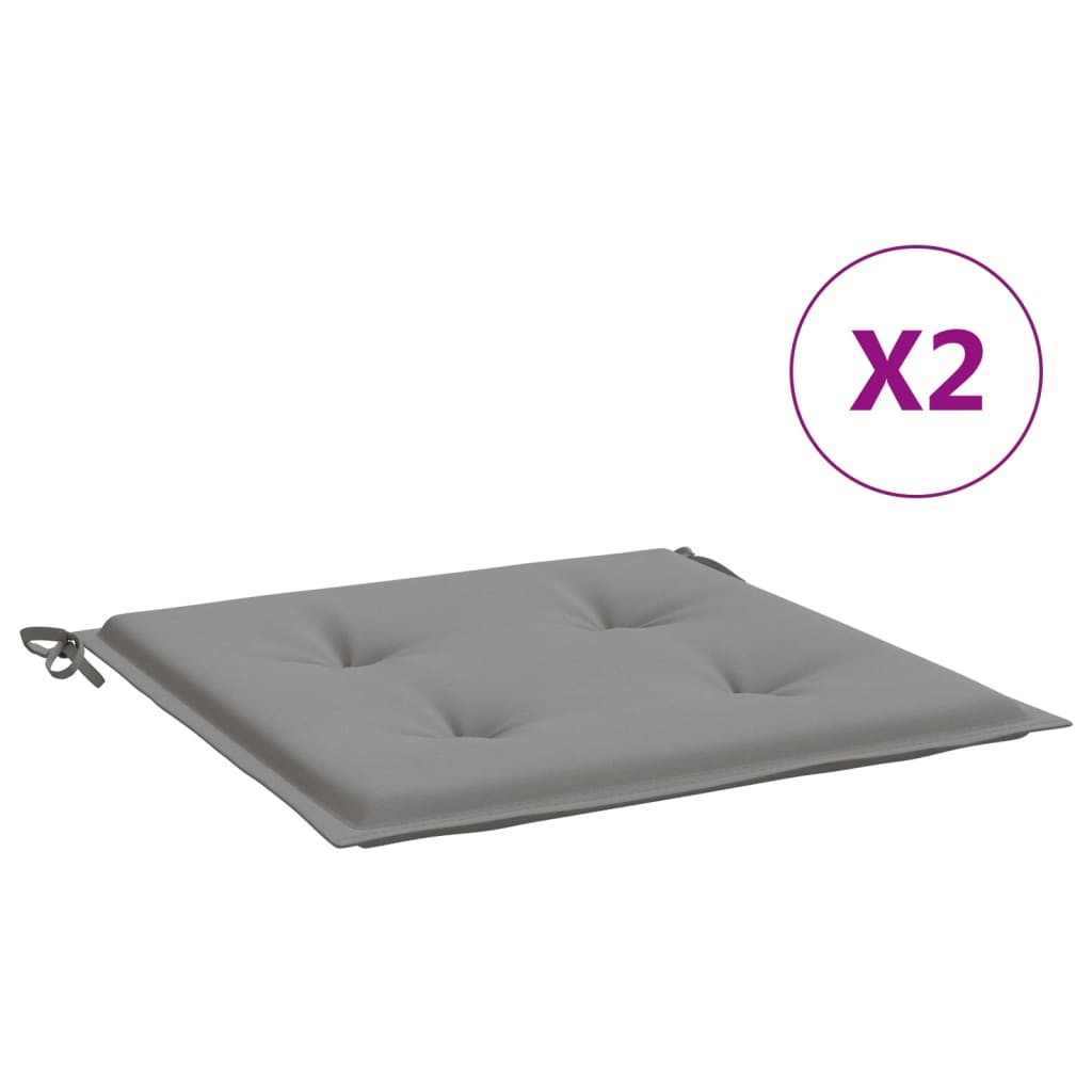 Μαξιλάρια Καρέκλας Κήπου 2 τεμ. Γκρι 50x50x4 εκ. Υφασμάτινα - Pakobazaar