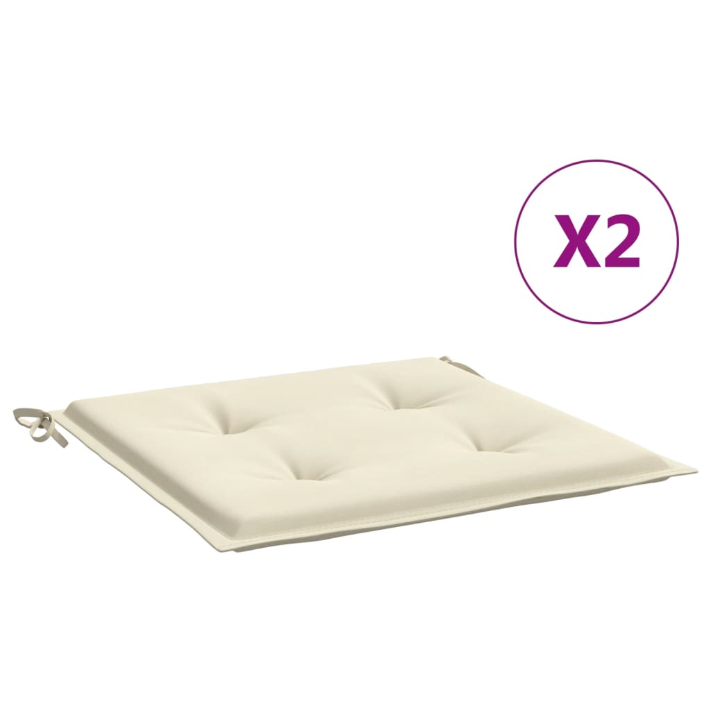 Μαξιλάρια Καρέκλας Κήπου 2 τεμ. Κρεμ 50x50x4 εκ. Oxford Ύφασμα