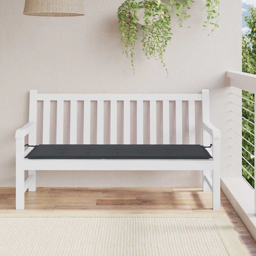 Μαξιλάρι Πάγκου Κήπου Μαύρο 150x50x4 εκ. Ύφασμα Oxford