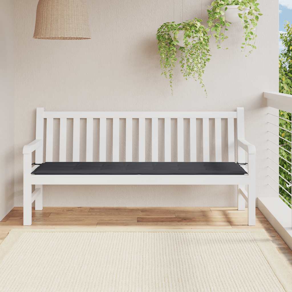 Μαξιλάρι Πάγκου Κήπου Μαύρο 180x50x4 εκ. Ύφασμα Oxford