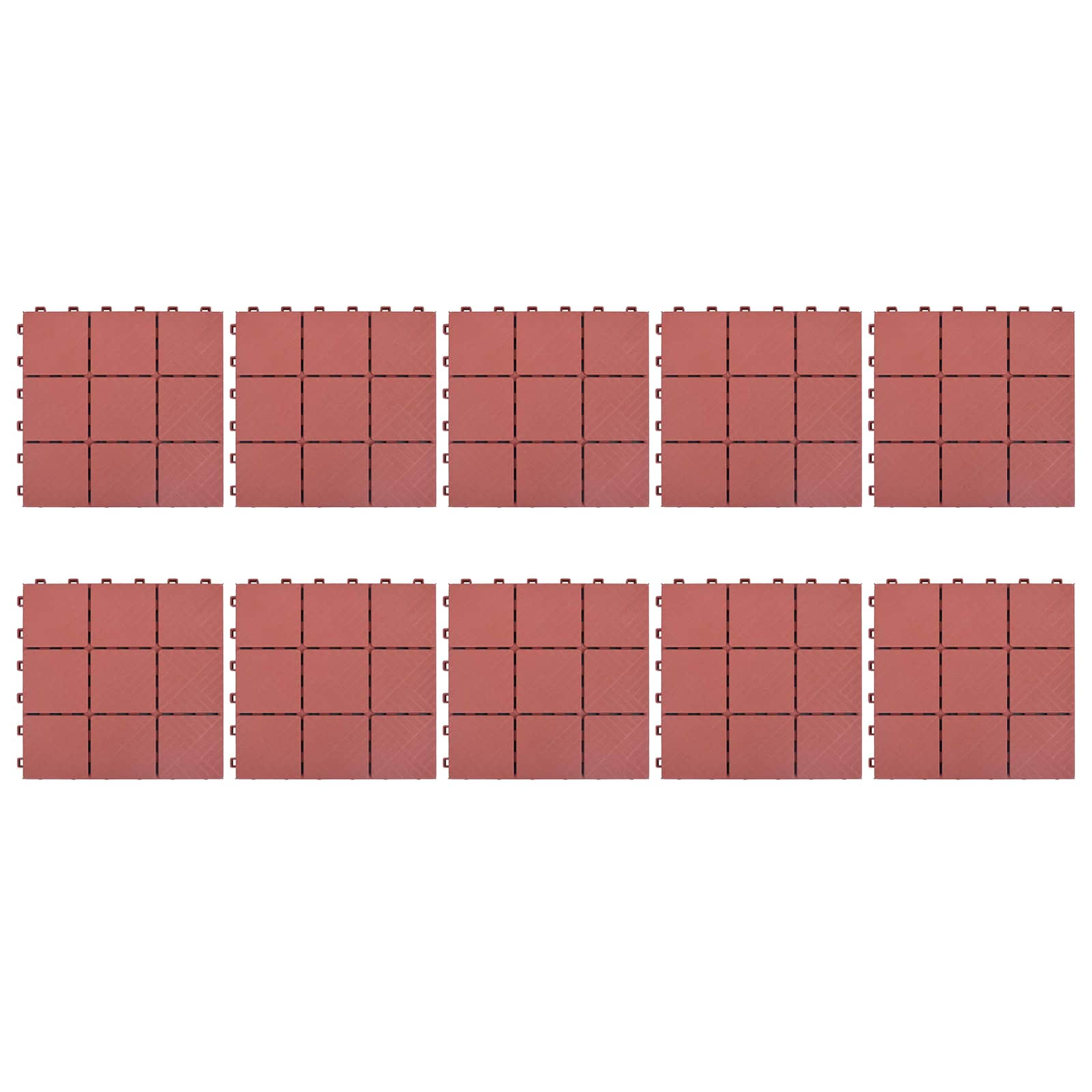 Πλάκα Κατασκευής 10 pcs Κόκκινο 30,5 x 30,5 x 2,2 εκ - Pakobazaar