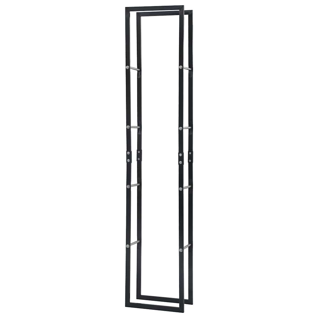 Ράφι Καυσόξυλων Μαύρο 40 x 25 x 200 εκ. Ατσάλινο - PAKOBAZAAR