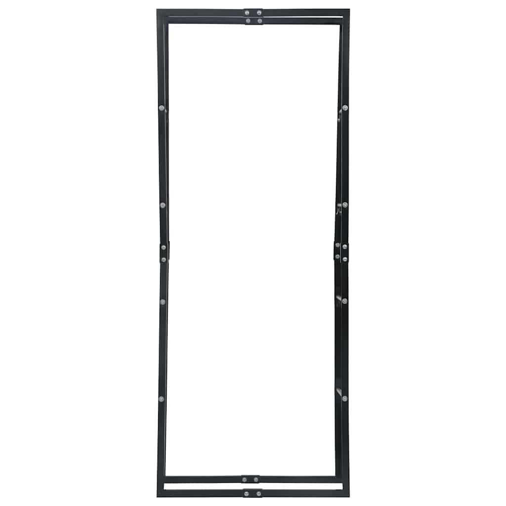 Ράφι Καυσόξυλων Μαύρο 80 x 25 x 200 εκ. Ατσάλινο - PAKOBAZAAR
