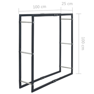 Ράφι Καυσόξυλων Μαύρο 100 x 25 x 100 εκ. Ατσάλινο - PAKOBAZAAR