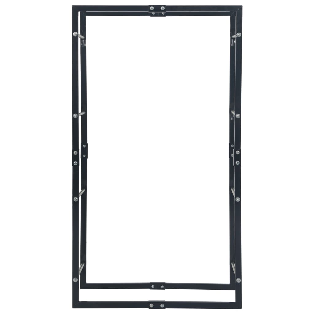 Ράφι Καυσόξυλων Μαύρο 80 x 25 x 150 εκ. Ατσάλινο - PAKOBAZAAR