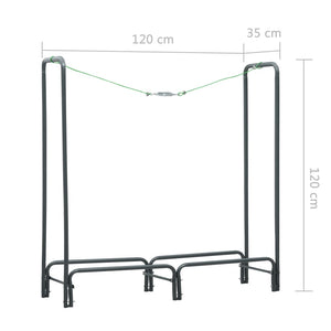 Ράφι Καυσόξυλων Ανθρακί 120 x 35 x 120 εκ. Ατσάλινο - PAKOBAZAAR