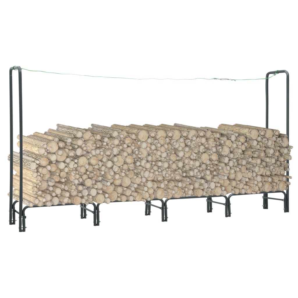 Ράφι Καυσόξυλων Ανθρακί 240 x 35 x 120 εκ. Ατσάλινο