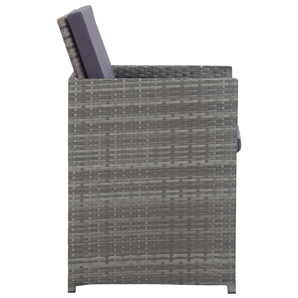 Σετ Τραπεζαρίας Εξ. Χώρου 5 τεμ Ανθρακί Συνθ. Ρατάν/Ακακία