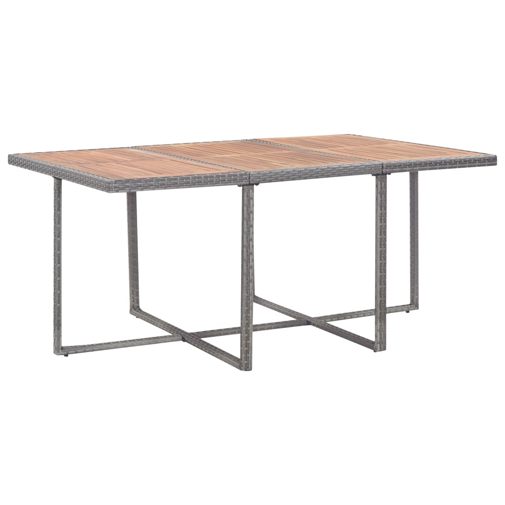 Σετ Τραπεζαρίας Εξ. Χώρου 11 τεμ. Ανθρακί Συνθ. Ρατάν/Ακακία