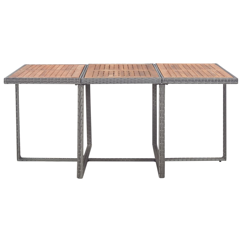 Σετ Τραπεζαρίας Εξ. Χώρου 11 τεμ. Ανθρακί Συνθ. Ρατάν/Ακακία