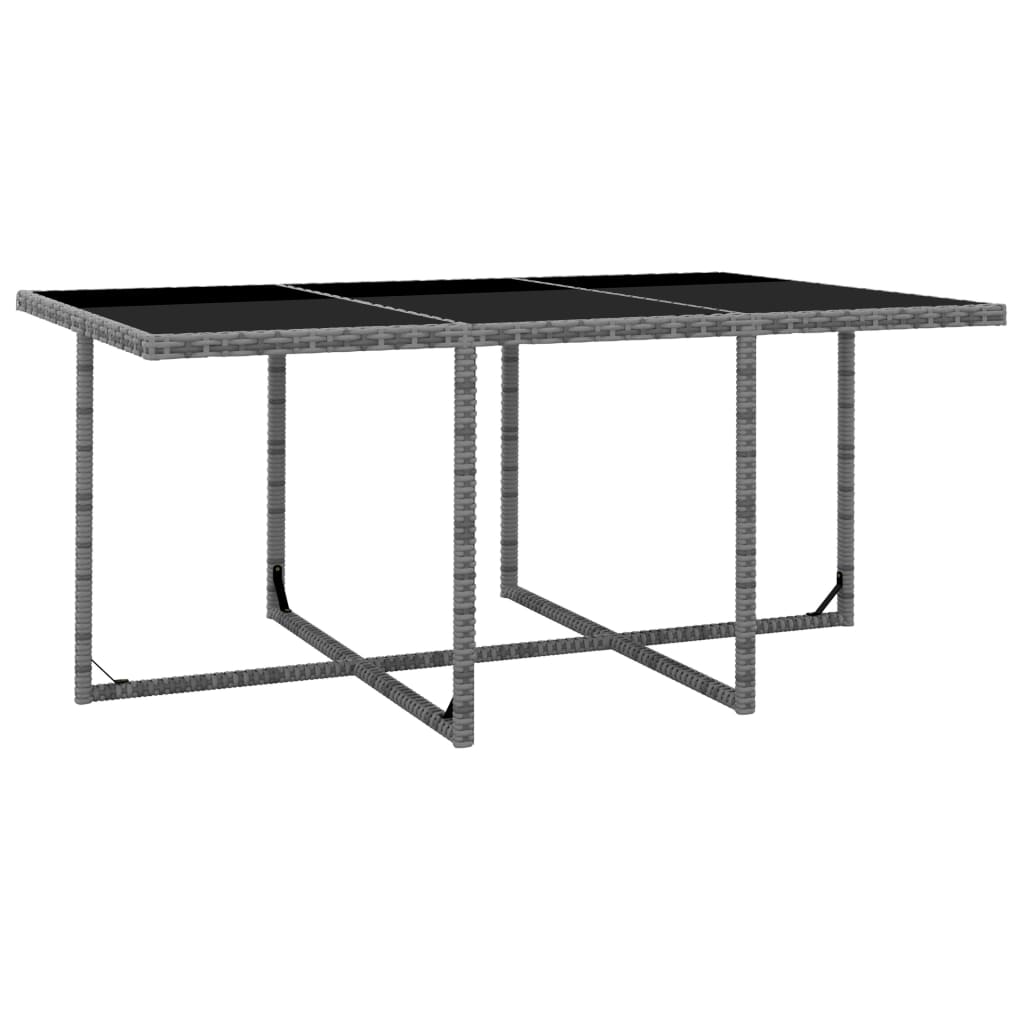 Σετ Τραπεζαρίας Εξ. Χώρου 11 τεμ. Γκρι Συνθ. Ρατάν με Μαξιλάρια