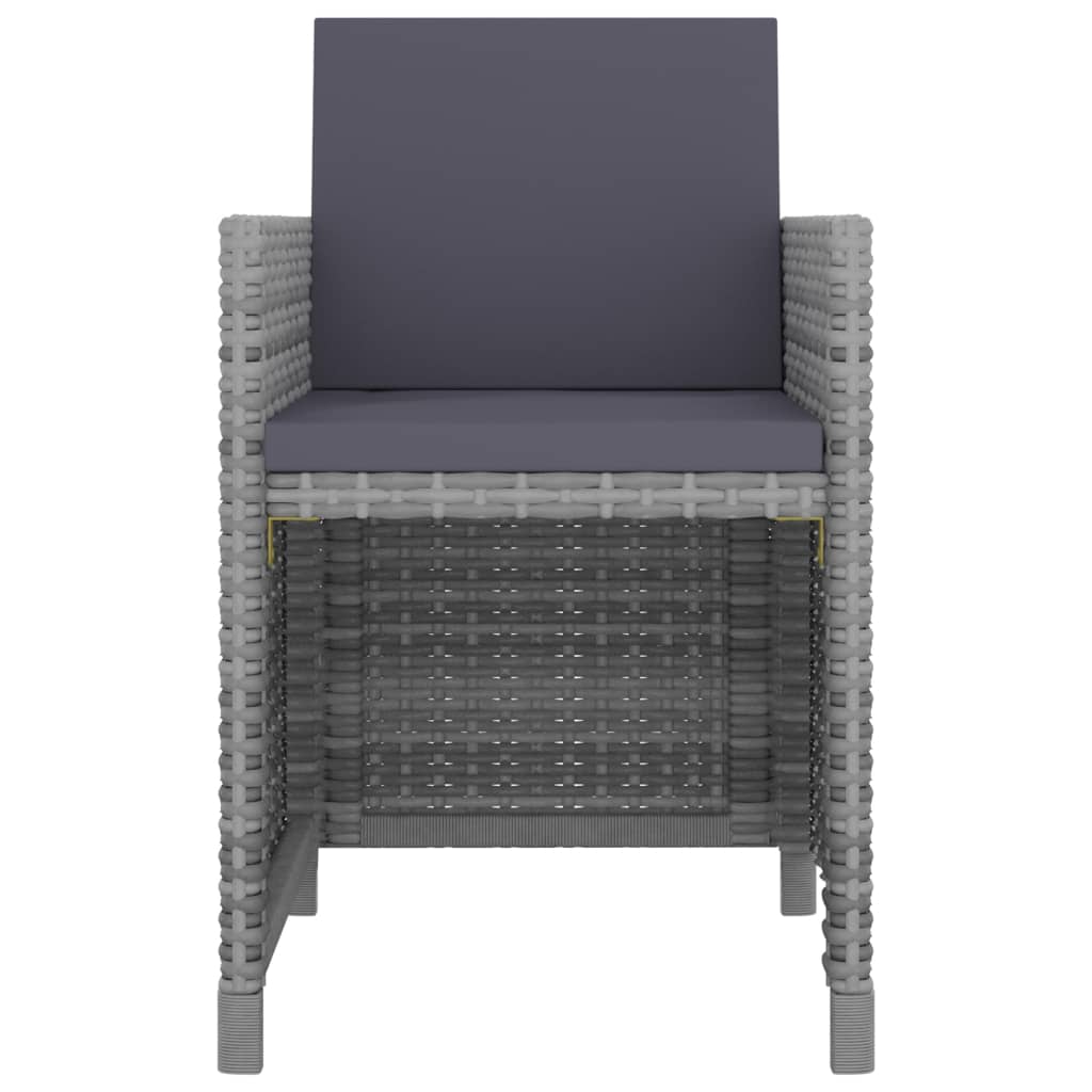 Σετ Τραπεζαρίας Εξ. Χώρου 13 τεμ Ανθρακί Συνθ Ρατάν + Μαξιλάρια