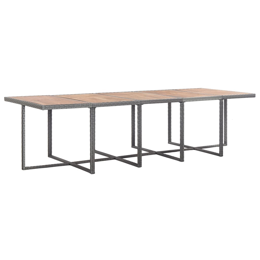 Σετ Τραπεζαρίας Εξ. Χώρου 15 τεμ Ανθρακί Συνθ Ρατάν + Μαξιλάρια