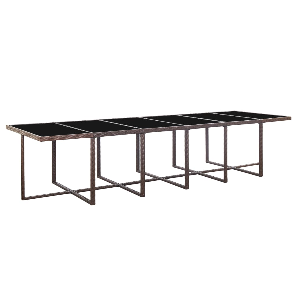 Σετ Τραπεζαρίας Εξ. Χώρου 17 τεμ. Καφέ Συνθ. Ρατάν με Μαξιλάρια - Pakobazaar