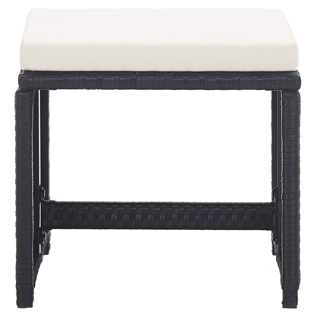 Σετ Τραπεζαρίας Εξ. Χώρου 17 τεμ Μαύρο Συνθ. Ρατάν με Μαξιλάρια