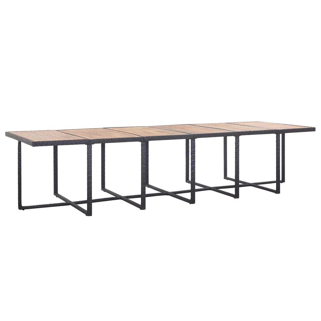 Σετ Τραπεζαρίας Εξ. Χώρου 17 τεμ Μαύρο Συνθ. Ρατάν με Μαξιλάρια