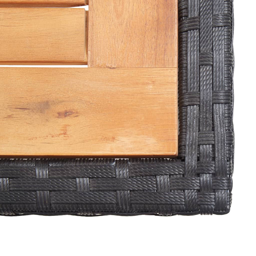 Σετ Τραπεζαρίας Εξ. Χώρου 17 τεμ Μαύρο Συνθ. Ρατάν με Μαξιλάρια